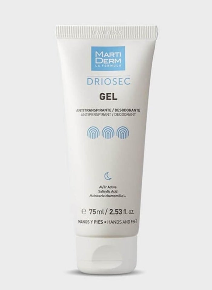 Martiderm Driosec Gel Antiperspirant and Deodorant for Hand and Foot 75ml - Image 2