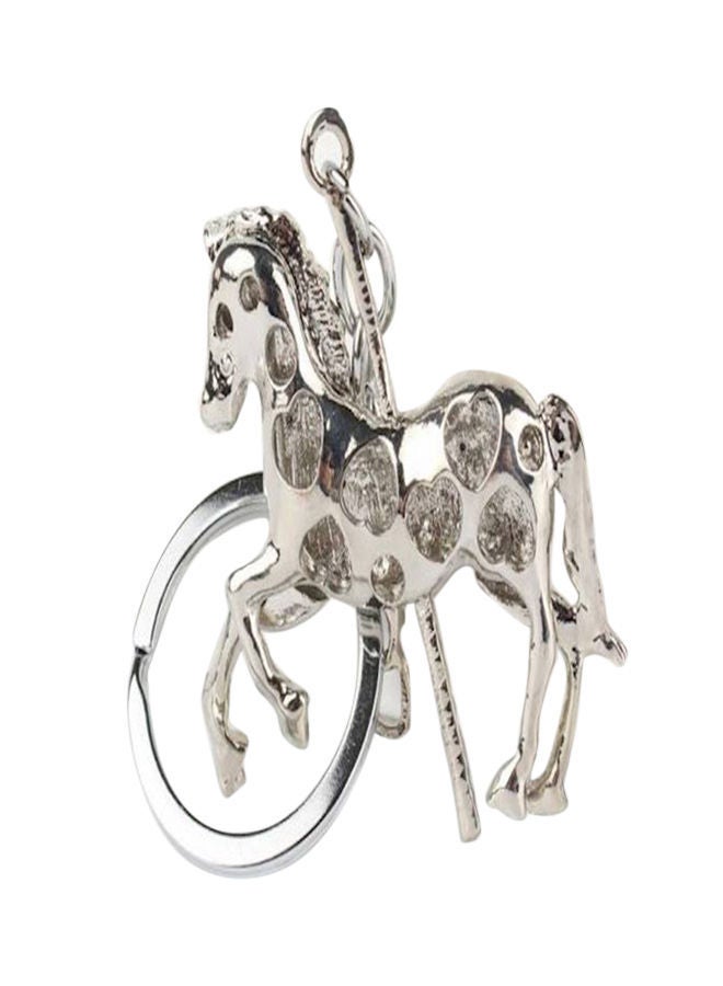 نيبمينينت سلسلة مفاتيح مرصعة بالكريستال بتصميم حلية للحقائب على شكل حصان طروادة