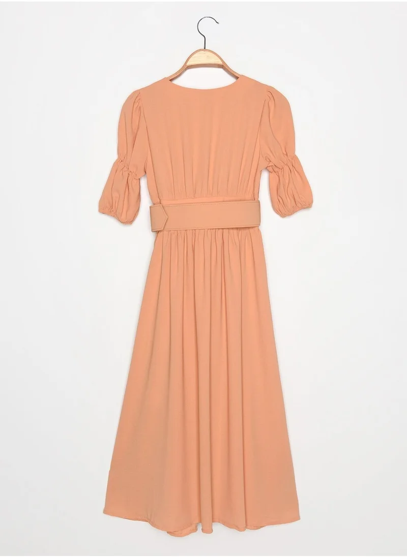 trendyol Puff Sleeve Pleated Dress