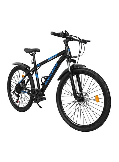 ENDLESS High Carbon Steel Mountain Bike|18 Inch Frame Size | 26 Inch Wheel Size | 7 Speed Shimano Gear | Dual Disc Brakes | Bike For Men & Women | Black Blue Color