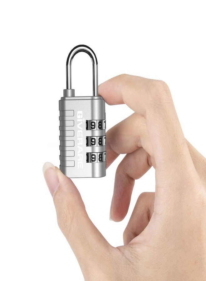 GIVERARE 8 Pack Combination Lock, 3-Digit Padlock Keyless, Resettable Luggage Locks for Backpack, Gym & School & Employee Locker, Weatherproof Travel Lock for Fence, Backyard Gate, Hasp, Case-Silver - Image 4