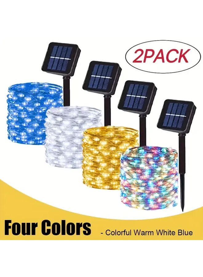 2 حزمة 300LED 105 قدم أضواء سلك نحاسي شمسي متعددة الألوان للداخل والخارج IP54 - Image 1