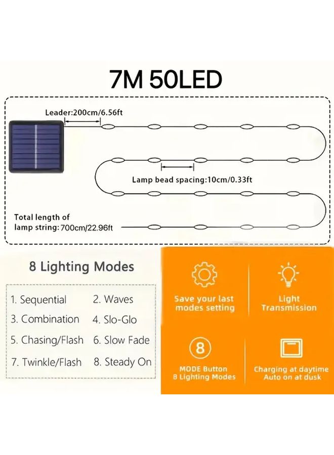 2 حزمة 300LED 105 قدم أضواء سلك نحاسي شمسي متعددة الألوان للداخل والخارج IP54 - Image 3