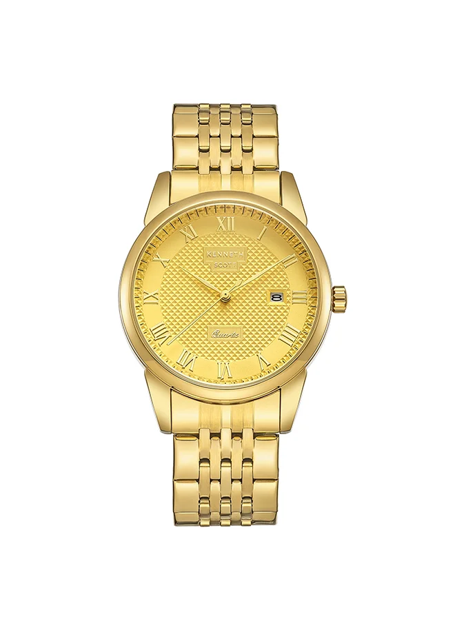 KENNETH SCOTT Kenneth Scott Men's Champagne Dial Analog Watch - K23030-GBGC