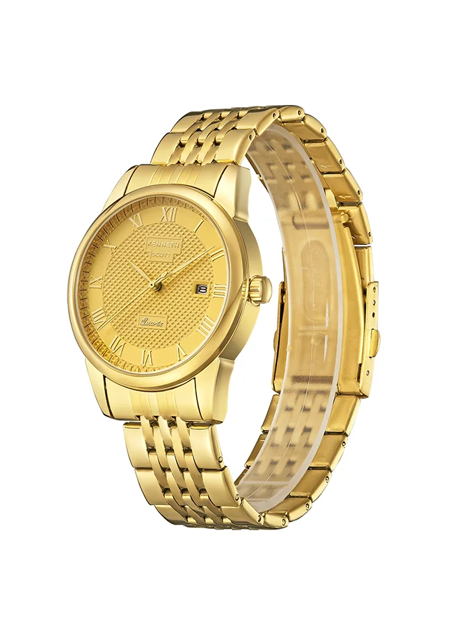 KENNETH SCOTT Kenneth Scott Men's Champagne Dial Analog Watch - K23030-GBGC