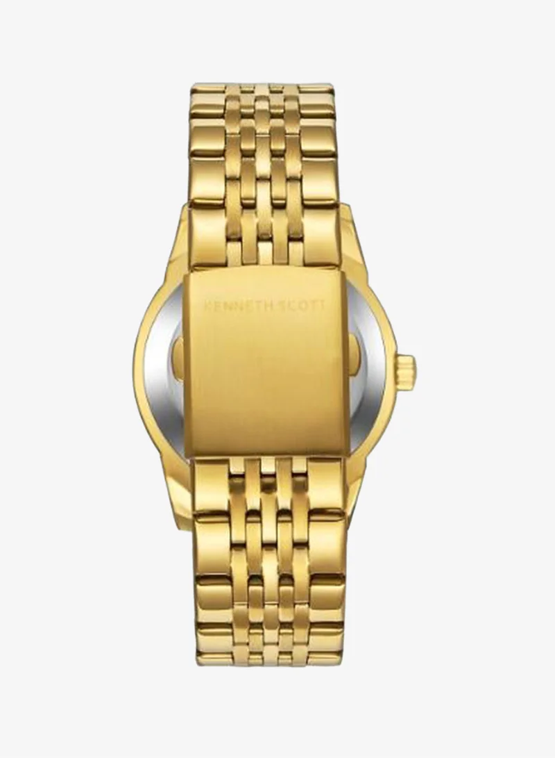 Kenneth Scott Champagne Men's Stainless Steel Analog Watch K23030-GBGC - 40x49 mm for Men | Best Price UAE