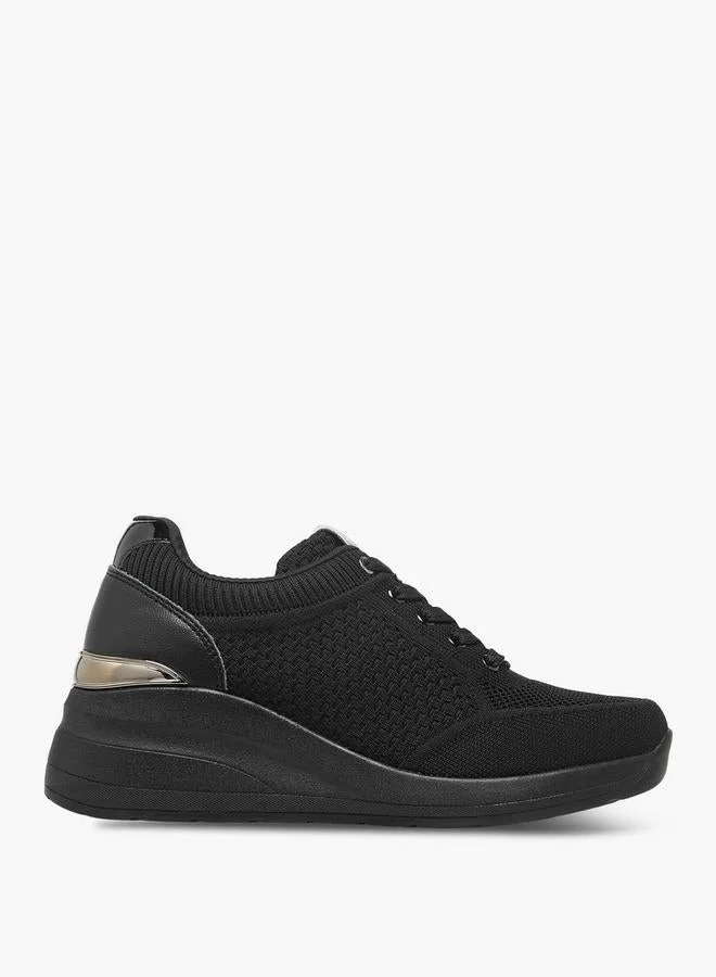 Panelled Lace-Up Sneakers