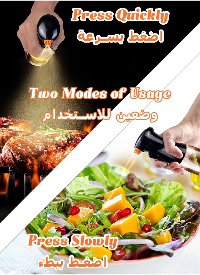 MITOYO - Olive Oil Sprayer - Oil Dispenser - Glass Bottle with Two Nozzles - Kitchen Cooking Tools for Air Fryer, BBQ, Salad, Baking - 230 ml - Image 1