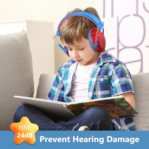 ProCase Kids Noise Cancelling Headphones, Kids Ear Protection Monster Jam Truck, Fireworks Hearing Protection Noise Reduction, Noise Canceling Earmuffs for Sensory Autism Toddler Children -Red - Image 3