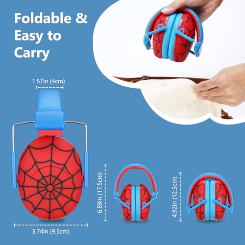 ProCase Kids Noise Cancelling Headphones, Kids Ear Protection Monster Jam Truck, Fireworks Hearing Protection Noise Reduction, Noise Canceling Earmuffs for Sensory Autism Toddler Children -Red - Image 4