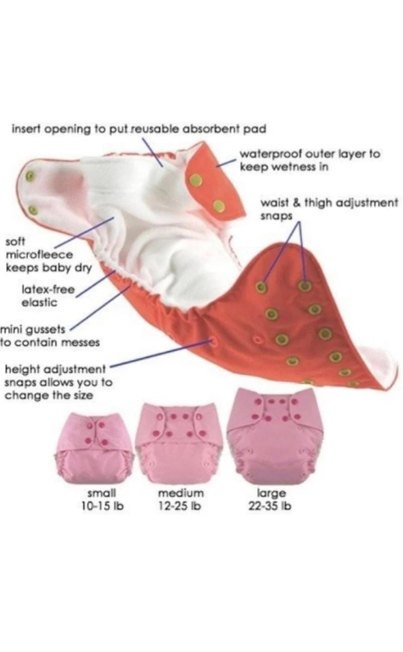 Kogar Side Leakage Proof cloth diapers for babies 0 to 3 years combo high absorbent 2 reusable diaper 2 insert pack (3-14kg) washable diapers pocket liners cover adjustable free size - Image 5