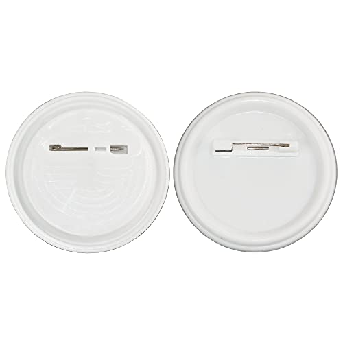 Happizza 200 Sets 58mm(2.25 in) Blank Pin Back Buttons Parts for Button Maker Machine 58mm, Round Badge Making Supplies, Includes Metal Cover, Plastic Button Back Cover, Clear Film&Blank Paper - Image 4