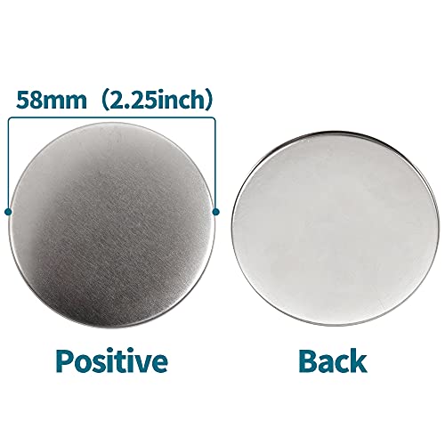 Happizza 200 Sets 58mm(2.25 in) Blank Pin Back Buttons Parts for Button Maker Machine 58mm, Round Badge Making Supplies, Includes Metal Cover, Plastic Button Back Cover, Clear Film&Blank Paper - Image 3