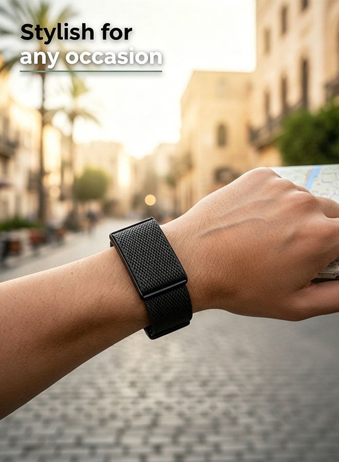 S-Color Magnetic Stretchy Nylon Compatible with Amazfit Helio Strap, Elastic Soft Sport Strap Replacement for Amazfit Helio Strap Men Women Dark Green - Image 5