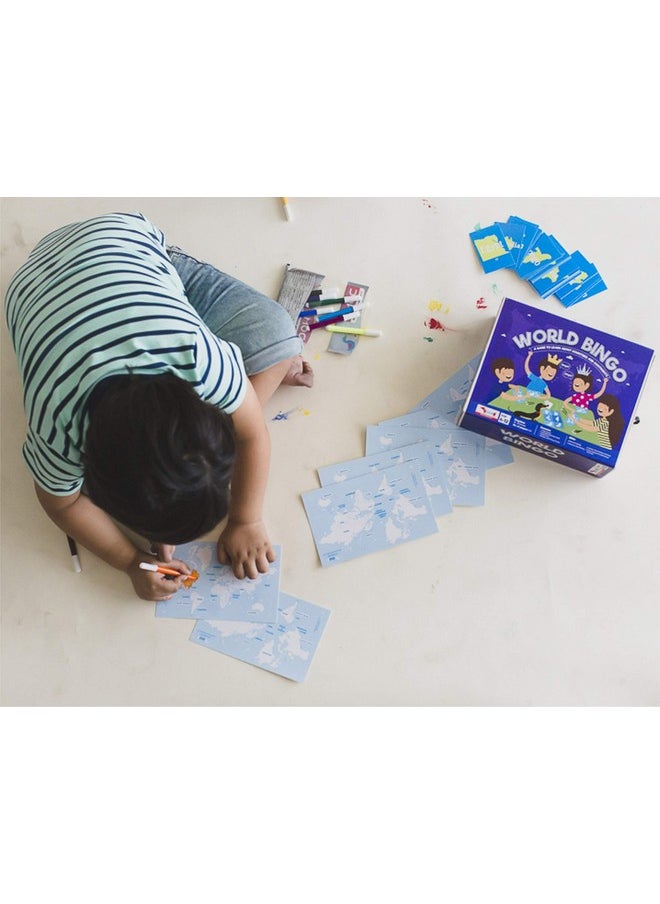 COCOMOCO KIDS - CocoMoco Kids World Bingo Geography Game for Kids Educational Toy Birthday Return Gifts 6-12 Years Boys Girls - Image 1