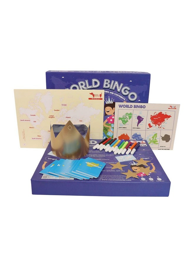 COCOMOCO KIDS - CocoMoco Kids World Bingo Geography Game for Kids Educational Toy Birthday Return Gifts 6-12 Years Boys Girls - Image 1