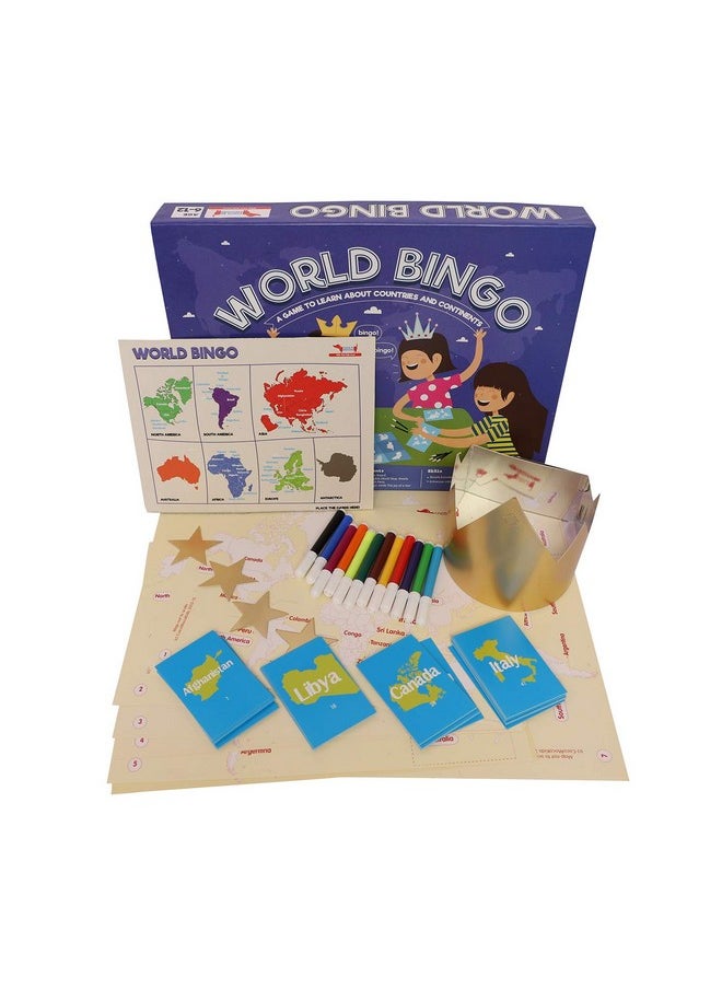 COCOMOCO KIDS - CocoMoco Kids World Bingo Geography Game for Kids Educational Toy Birthday Return Gifts 6-12 Years Boys Girls - Image 1