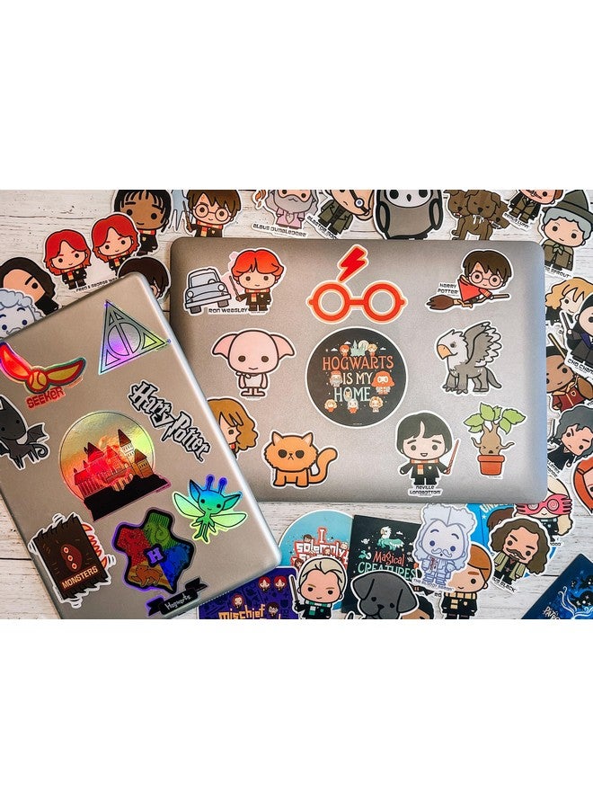 CONQUEST Conquest Journals Harry Potter Chibi Vinyl Decal Stickers, Set of Unique Sticker Decals, 5 Holograms, Waterproof, UV & Scratch Resistant, Great for Gadgets, Officially Licensed (White Vinyl, 60-Pack) - Image 2