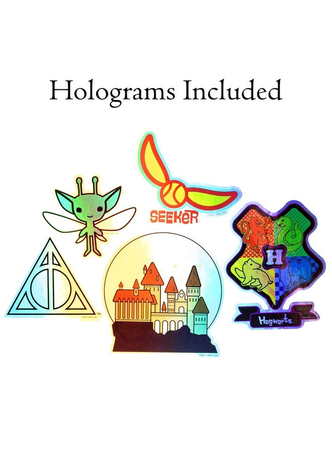 CONQUEST Conquest Journals Harry Potter Chibi Vinyl Decal Stickers, Set of Unique Sticker Decals, 5 Holograms, Waterproof, UV & Scratch Resistant, Great for Gadgets, Officially Licensed (White Vinyl, 60-Pack) - Image 5