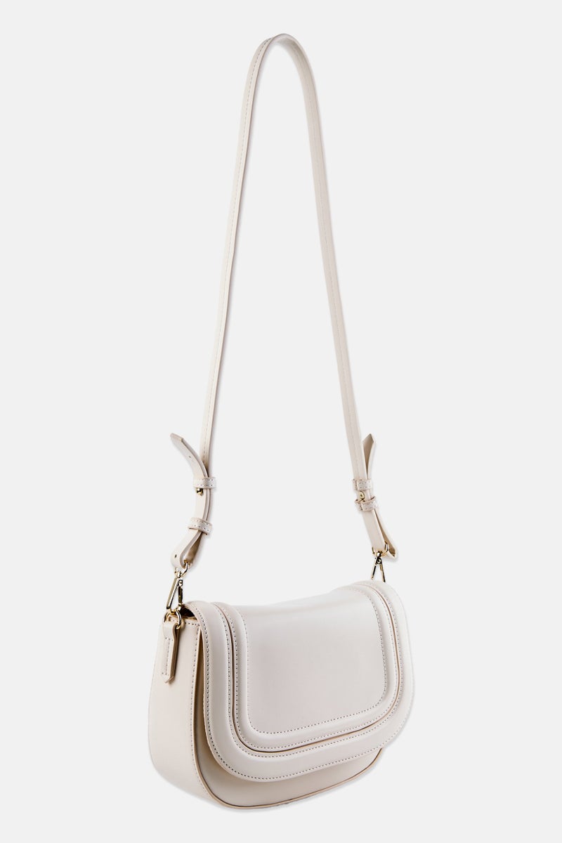 Deezee Women Brand Logo Cross Body Bag, Ivory - Image 3