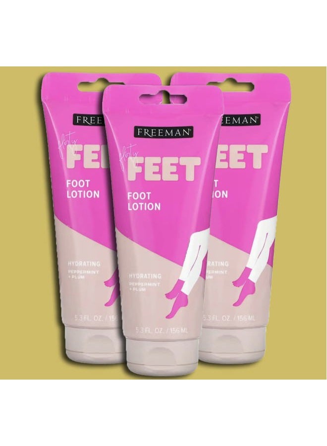 Freeman Bare Foot Lotion Peppermint & Plum With Tea Tree 5.3 Ounce (156ml) (3 Pack) - Image 1
