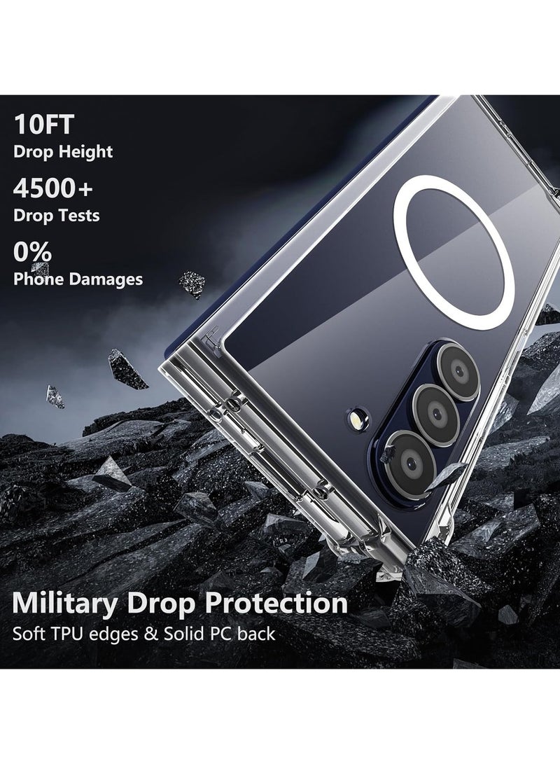 DUSALA Case for Samsung Galaxy Z Fold 6 Clear Case, Compatible with Mag Safe Transparent Shockproof Protection Yellowing Resistant Magnetic Phone Case for Galaxy Z Fold 6 5G - Image 5