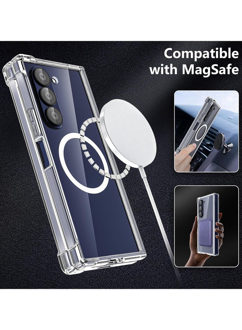 DUSALA Case for Samsung Galaxy Z Fold 6 Clear Case, Compatible with Mag Safe Transparent Shockproof Protection Yellowing Resistant Magnetic Phone Case for Galaxy Z Fold 6 5G - Image 2