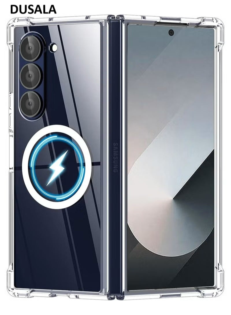 DUSALA Case for Samsung Galaxy Z Fold 6 Clear Case, Compatible with Mag Safe Transparent Shockproof Protection Yellowing Resistant Magnetic Phone Case for Galaxy Z Fold 6 5G - Image 1
