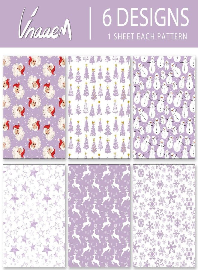 Vnaaem Purple Christmas Wrapping Paper Style Folded Flat Xmas Art Paper for Winter Party Birthday Baby Shower - 20 X 28 Inches 6 Folded Sheet - Image 3