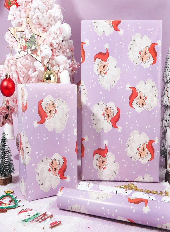 Vnaaem Purple Christmas Wrapping Paper Style Folded Flat Xmas Art Paper for Winter Party Birthday Baby Shower - 20 X 28 Inches 6 Folded Sheet - Image 2