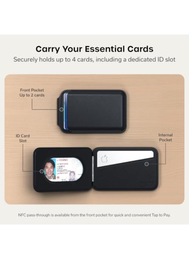 Satechi Magnetic Magsafe Wallet Stand - Double Flap Leather Stand Wallet Attachment w/ 4 Card Slots, Front Flap NFC Pass Through, for iPhone 15/14/13/12 Pro Max/Plus/Pro & MagSafe Cases - Black black - Image 5