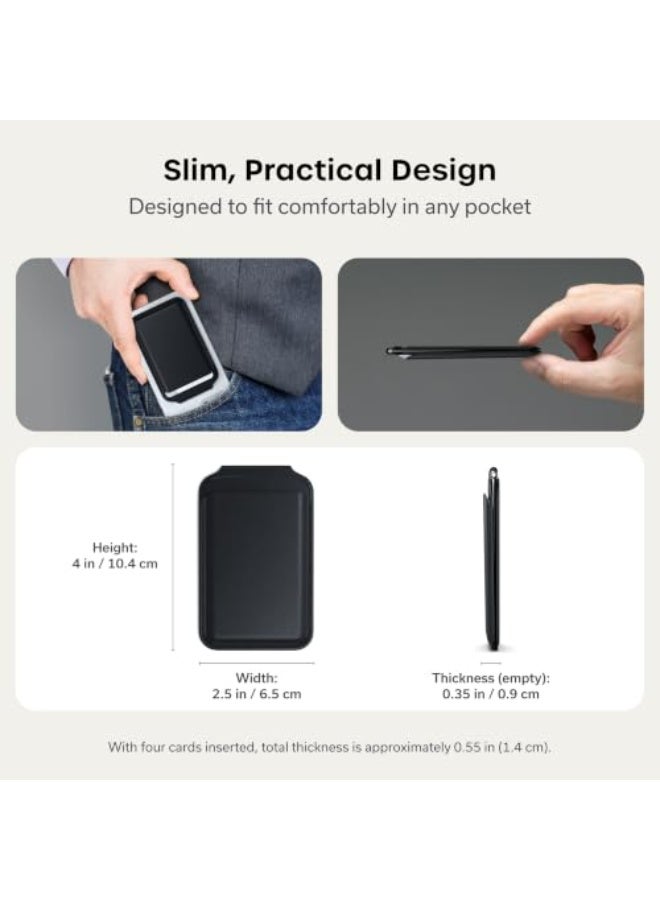 Satechi Magnetic Magsafe Wallet Stand - Double Flap Leather Stand Wallet Attachment w/ 4 Card Slots, Front Flap NFC Pass Through, for iPhone 15/14/13/12 Pro Max/Plus/Pro & MagSafe Cases - Black black - Image 4