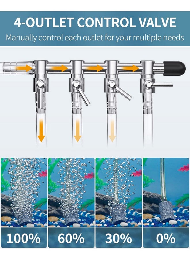 Pawfly Pawfly 4-Way Aquarium Air Flow Control Lever Valve Manifold for Air Pumps Fish Tank Multi-port Distributor Splitter with 1 Non-return Check Valve and 6 Suction Cup Clips  - Image 2