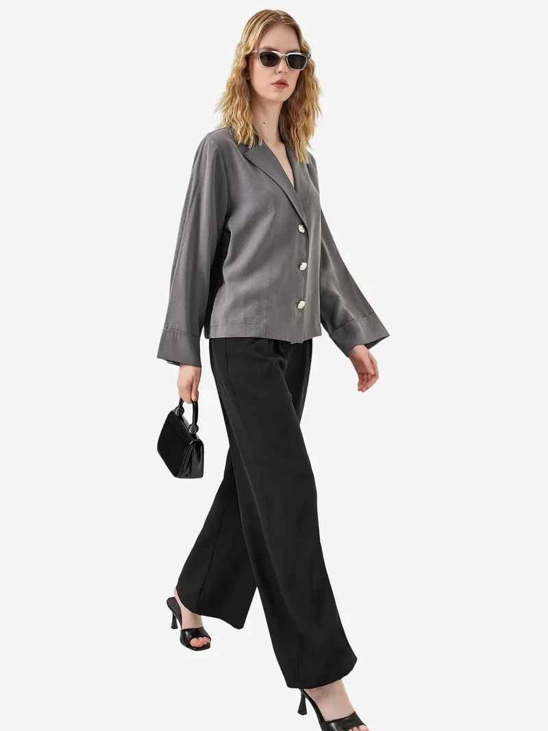 بيغ دارت BDART Oversized Blazer Jacket with Button Closure