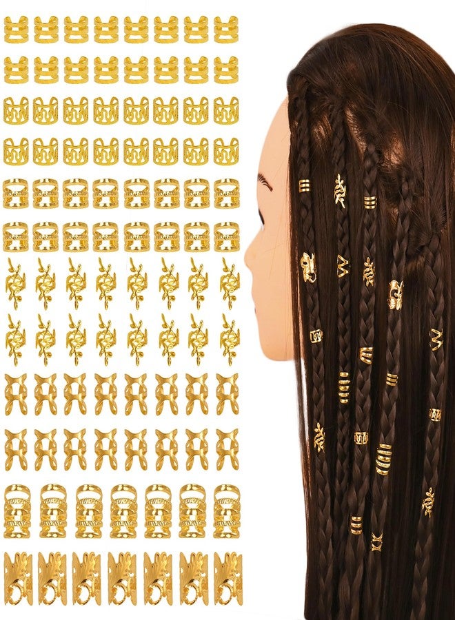 FEINIGESI 210 Pcs Gold Hair Jewelry for Loc,Braids Dreadlock Braiding Hair Cuffs-Rings Gold Hair Charms for Women Adjustable Metal Dread Locks Hair Decorations Accessories - Image 2