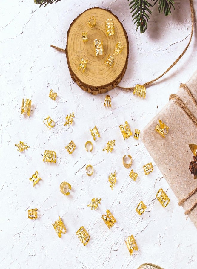FEINIGESI 210 Pcs Gold Hair Jewelry for Loc,Braids Dreadlock Braiding Hair Cuffs-Rings Gold Hair Charms for Women Adjustable Metal Dread Locks Hair Decorations Accessories - Image 4