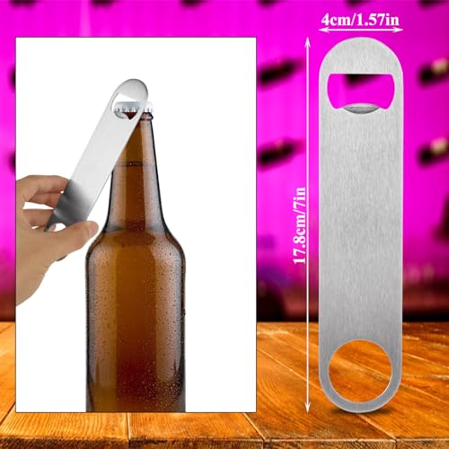 QTLCOHD 20 Pack 7 Inch Flat Bottle Opener, Stainless Steel Bottle Openers Bulk Silver Beer Bottle Opener Bartender for Kitchen Bar or Restaurant - Image 2