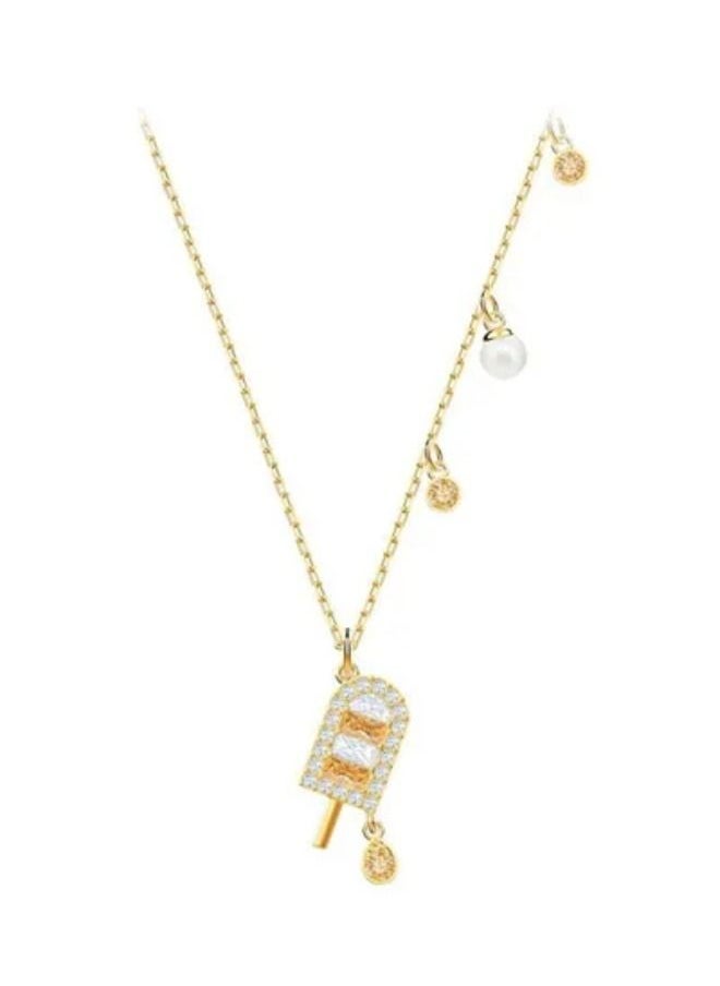Chomel - Crystal Studded Charm Pendant Necklace - Image 1