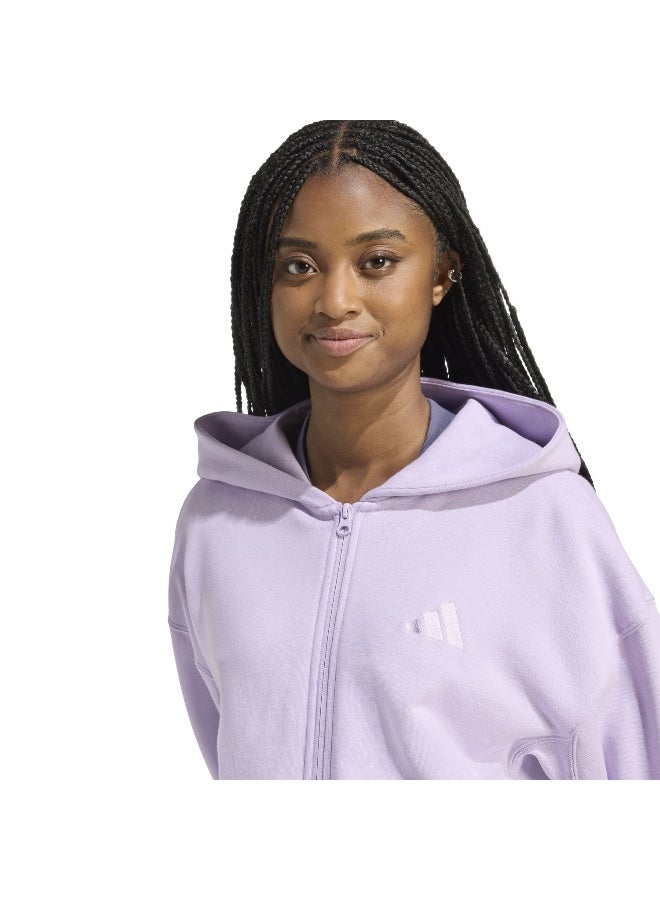 Adidas W All Szn Ft Fz Purple Training Track Tops For Women XS - Image 5