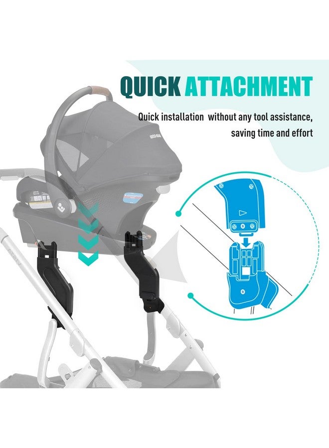 Zipcase Upper Adapter Compatible with UPPAbaby Vista and Vista V2 Strollers, Bassinet,Toddler Seat, Aria, Mesa V2, or Mesa Max Infant Car Seats for Fast and Secure Attachment with 2 PCS Stroller Hooks,Black - Image 3