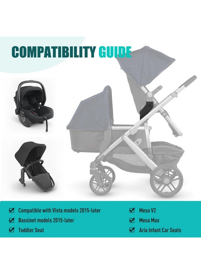 Zipcase Upper Adapter Compatible with UPPAbaby Vista and Vista V2 Strollers, Bassinet,Toddler Seat, Aria, Mesa V2, or Mesa Max Infant Car Seats for Fast and Secure Attachment with 2 PCS Stroller Hooks,Black - Image 4