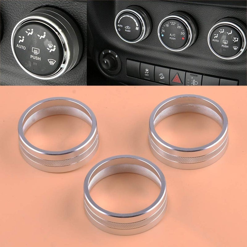 Wivplex 3Pcs Metal Trim Ring for Jeep Air Conditioning - Image 3