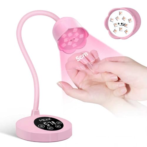 MEKK Gooseneck UV Nail Lamp Cordless Mini UV Light for Gel Nails with Auto Sensor,Professional Flash Cure Lamp 30W Single Nails Light with Three Timers (10s/30s/60s) Salon & Home DIY Use-Pink - Image 1