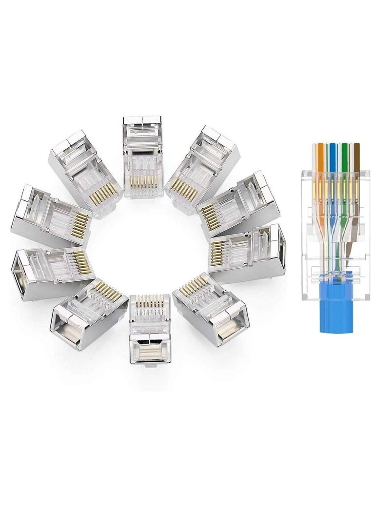 Ntech Cat6 RJ45 Ends Cat6 Connector Cat6 / Cat5e RJ45 Connector Ethernet Cable Crimp Connectors UTP Network Plug for Solid Wire and Standard Cable 50-Pack - Image 4