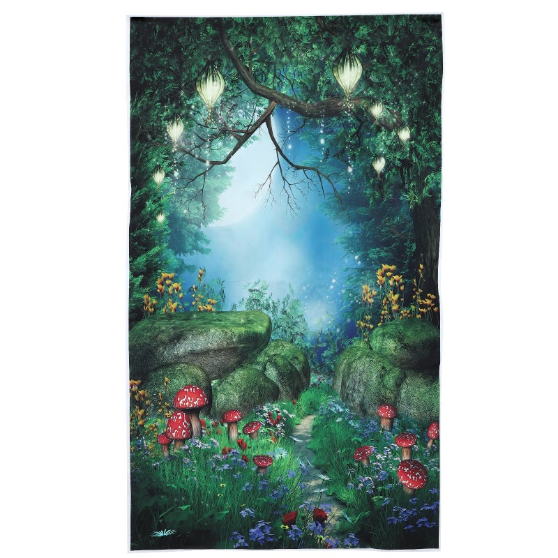 2pcs Backdrop Mushroom Flower Home Wall Tapestry Background Cloth Wall Decor - Image 1