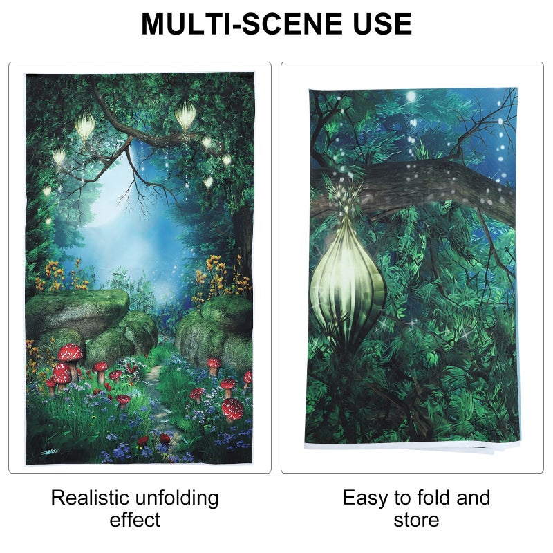 2pcs Backdrop Mushroom Flower Home Wall Tapestry Background Cloth Wall Decor - Image 3
