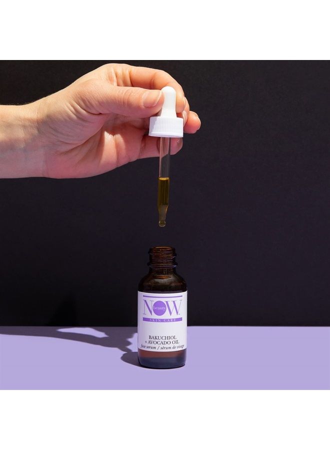 NOW BEAUTY Bakuchiol & Avocado Oil Face Serum - Tightening, Firming, And Brightening Formula - Smooths And Evens Texture, Reduces Redness - Hydrating Drops For Wrinkle-Free, Toned Skin - 1 Oz - Image 4