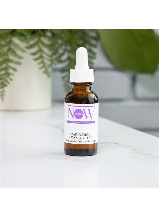 NOW BEAUTY Bakuchiol & Avocado Oil Face Serum - Tightening, Firming, And Brightening Formula - Smooths And Evens Texture, Reduces Redness - Hydrating Drops For Wrinkle-Free, Toned Skin - 1 Oz - Image 3