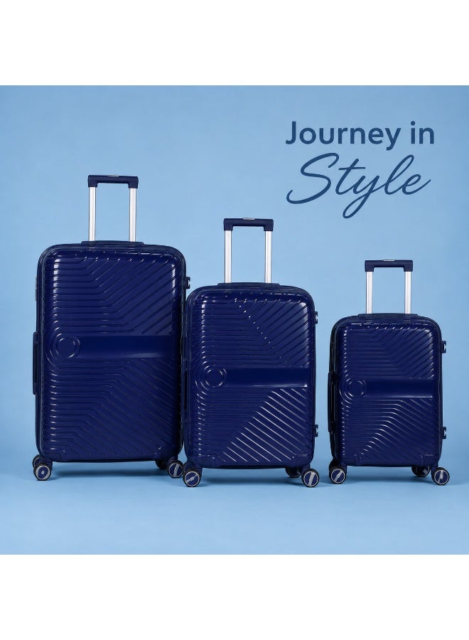 3-Piece Luggage Set, Durable Polypropylene Construction, Lightweight and Impact-Resistant Travel Suitcases, Spinner Wheels - Image 3