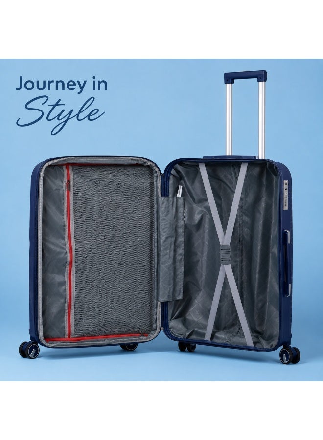 3-Piece Luggage Set, Durable Polypropylene Construction, Lightweight and Impact-Resistant Travel Suitcases, Spinner Wheels - Image 4
